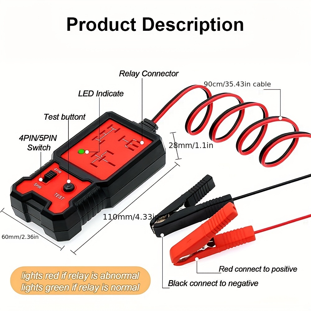 Vehicle Battery Tester 12v Relay Battery Tester 4/5 Pin Switch Fast