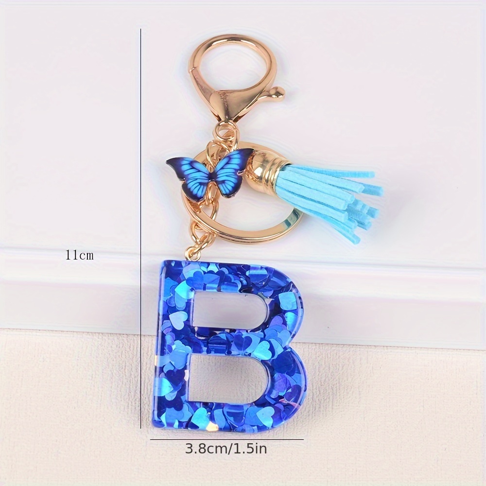 1pc Initial Letter Keychain Resin Letter Keychain Pendant Backpack Purse Accessories for Girls,Temu