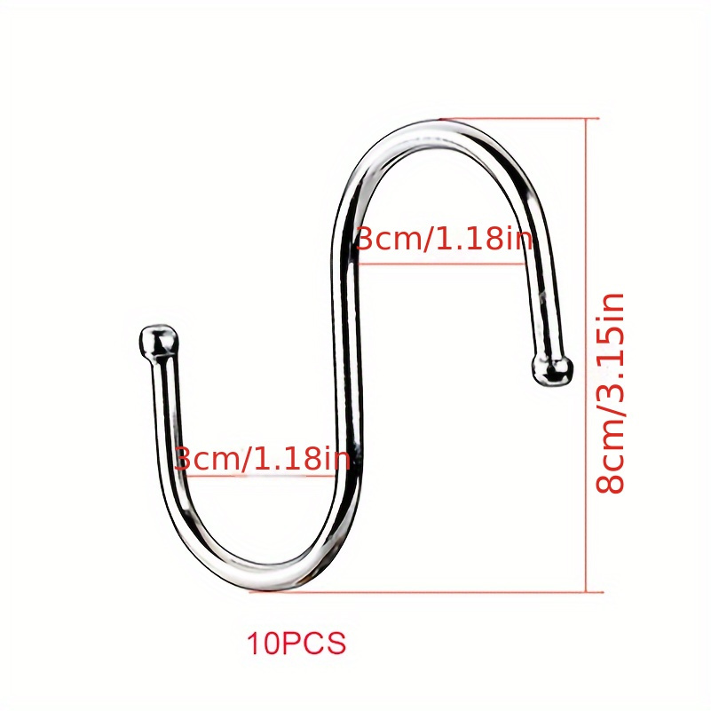 Large 8CM Stainless Steel S Hooks Heavy Duty Kitchen Utensil Clothes Hanger  Hook