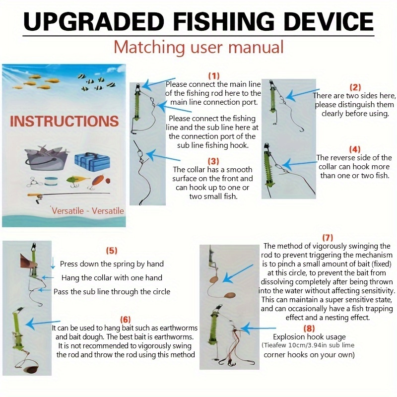 LLDYNW Automatic Fishing Device Spring Loaded Speed Hook Lazy Person Fish  Hooks Automatic Ejection Ice Fishing Bait Traps 12 Pack