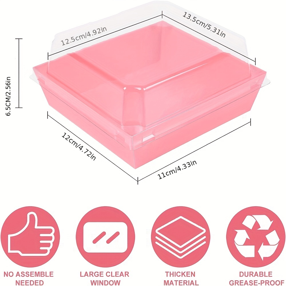 Paper Charcuterie Boxes With Clear Lids Brown Cookie Boxes - Temu