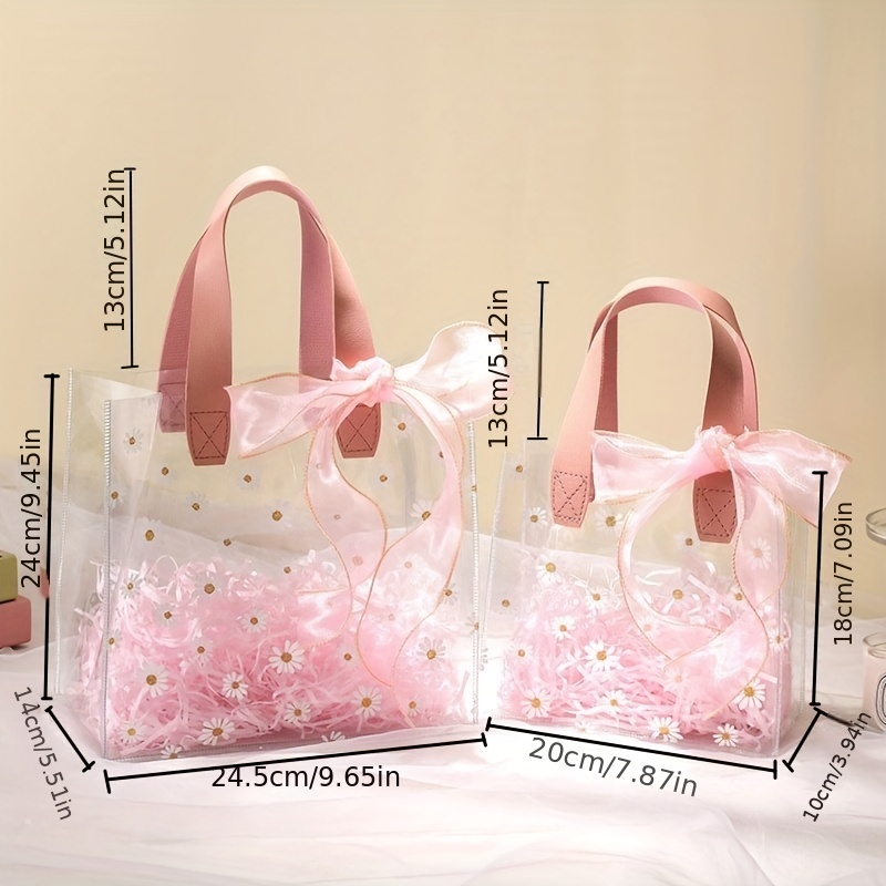 PVC Plastic Gift Bags Small Daisy Clear Plastic Tote Bag Transparent  Shopping Bags - China Tote Bags and Shopping Bag price