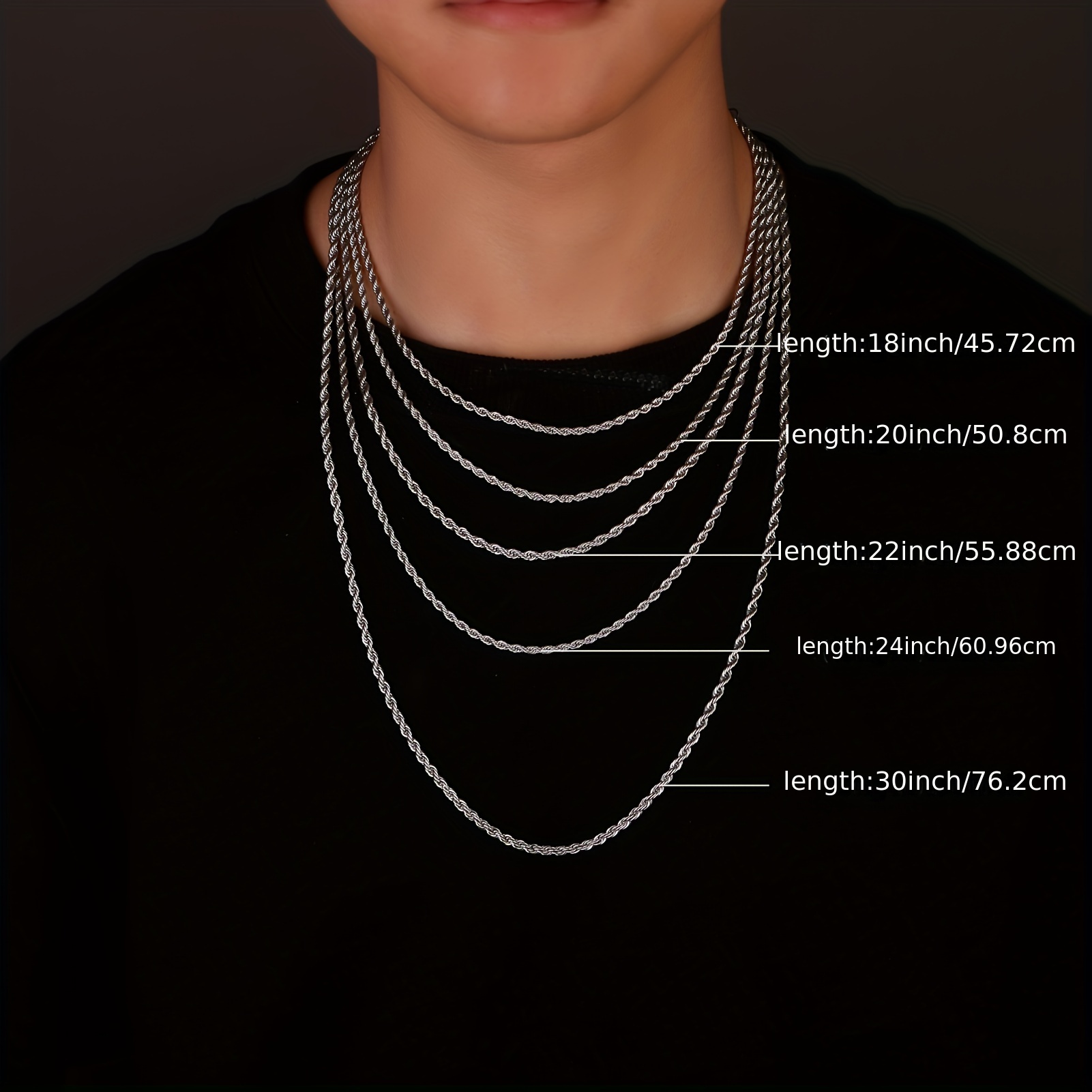 Essentials | 8 Mm Silberfarbene Seilkette (Rope Chain) Halskette | Auf