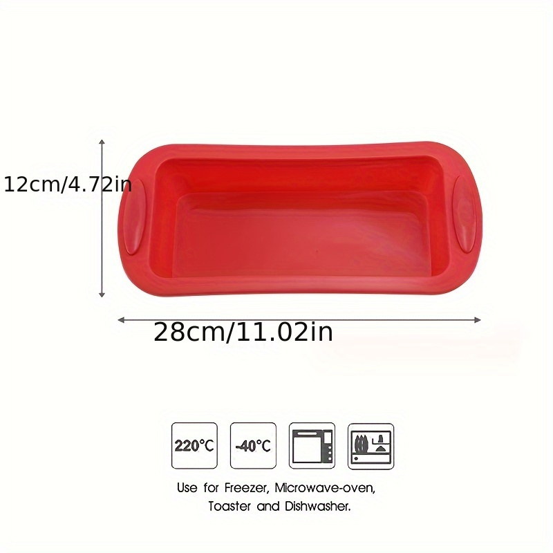 Molde Rectangular Rojo de Silicona 28 cm