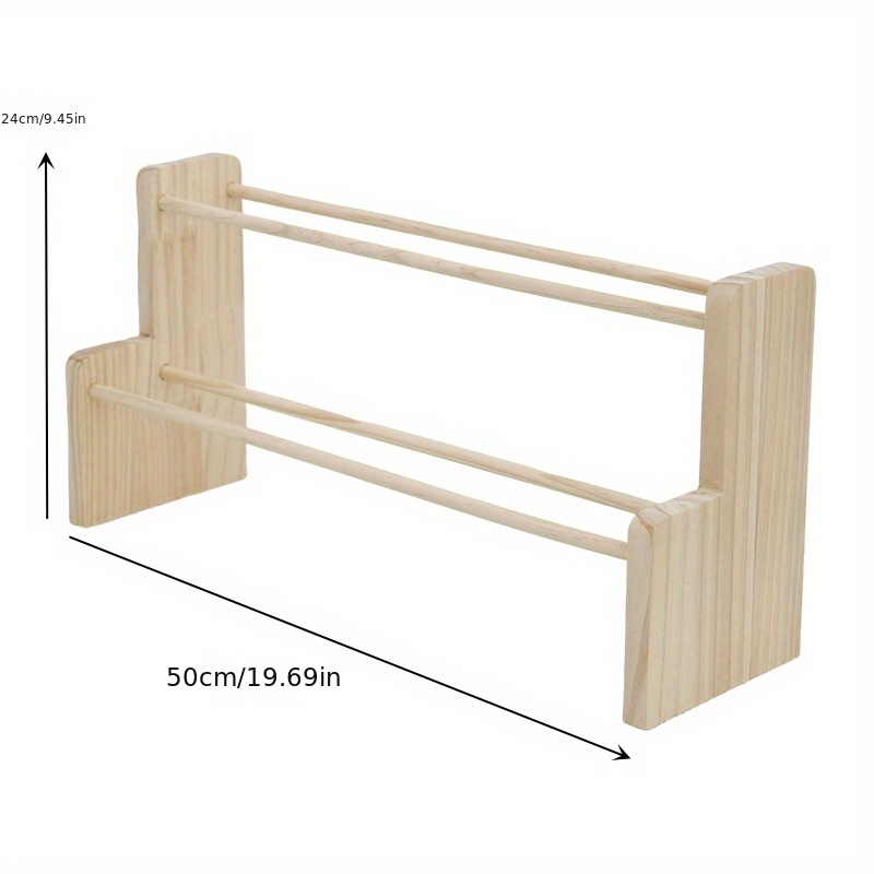 Wooden Ribbon Storage Rack Single Rod And Two Layers - Temu