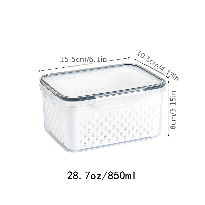 Food Drain Box, Thickened Transparent Double-layer Fresh-keeping