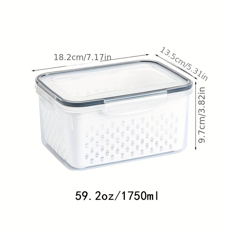 Food Drain Box, Thickened Transparent Double-layer Fresh-keeping