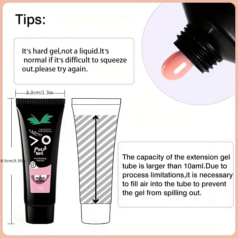 Pink Clear Poly Extension Gel Fast Building Gel For Beginners
