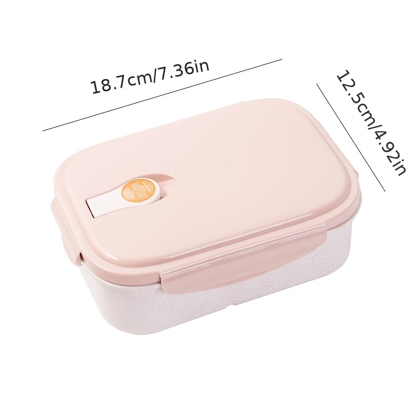 Japanese Style Wheat Straw Bento Box With Compartments, Wheat