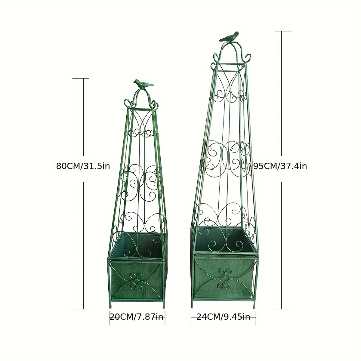TTL Garden Obelisk Rankhulp XL 195 x 40 cm groen - rozen