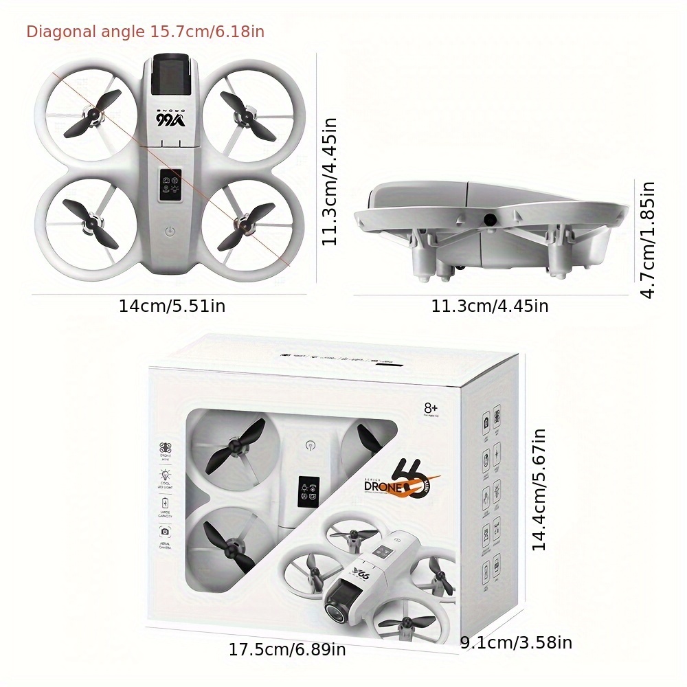 Remote UAV with High-Definition ESC Dual Cameras, Intelligent Obstacle Avoidance, Optical Flow Positioning, Safety Design, 360 Flip, Foldable Design, 6-Channel Gyroscope, One-Button Calibration/ Take-Off/ Landing, Headless Mode, LED Body/ Light, Emergency Stop, Waypoint Flight, Gravity Sensor, Outdoor Quadcopter, Perfect Holiday Gift.