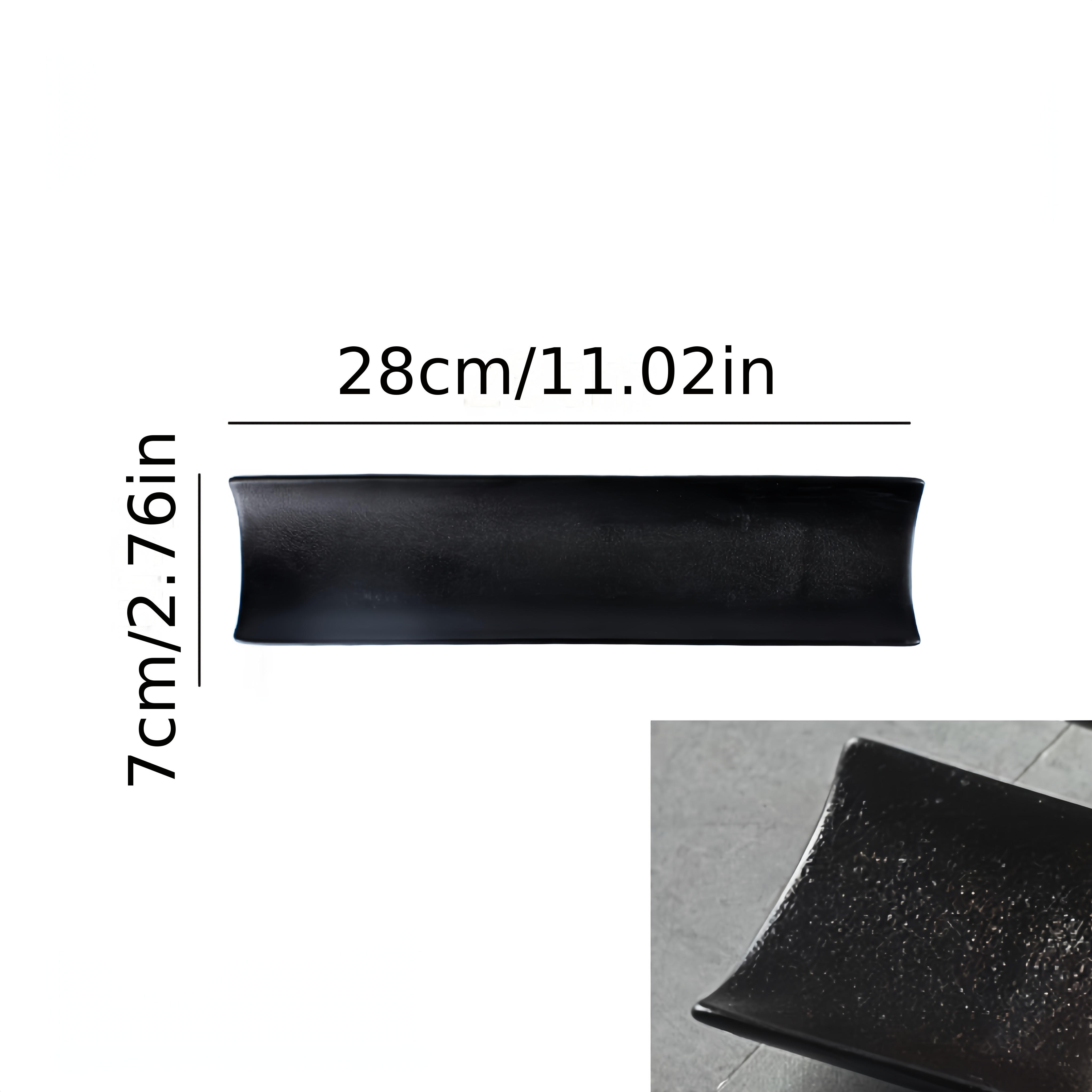 1pc/3pcs Japanese Matte Sushi Plate, Rectangular Black Tray, Fish Platter, Plate, Plate, Dessert Plate