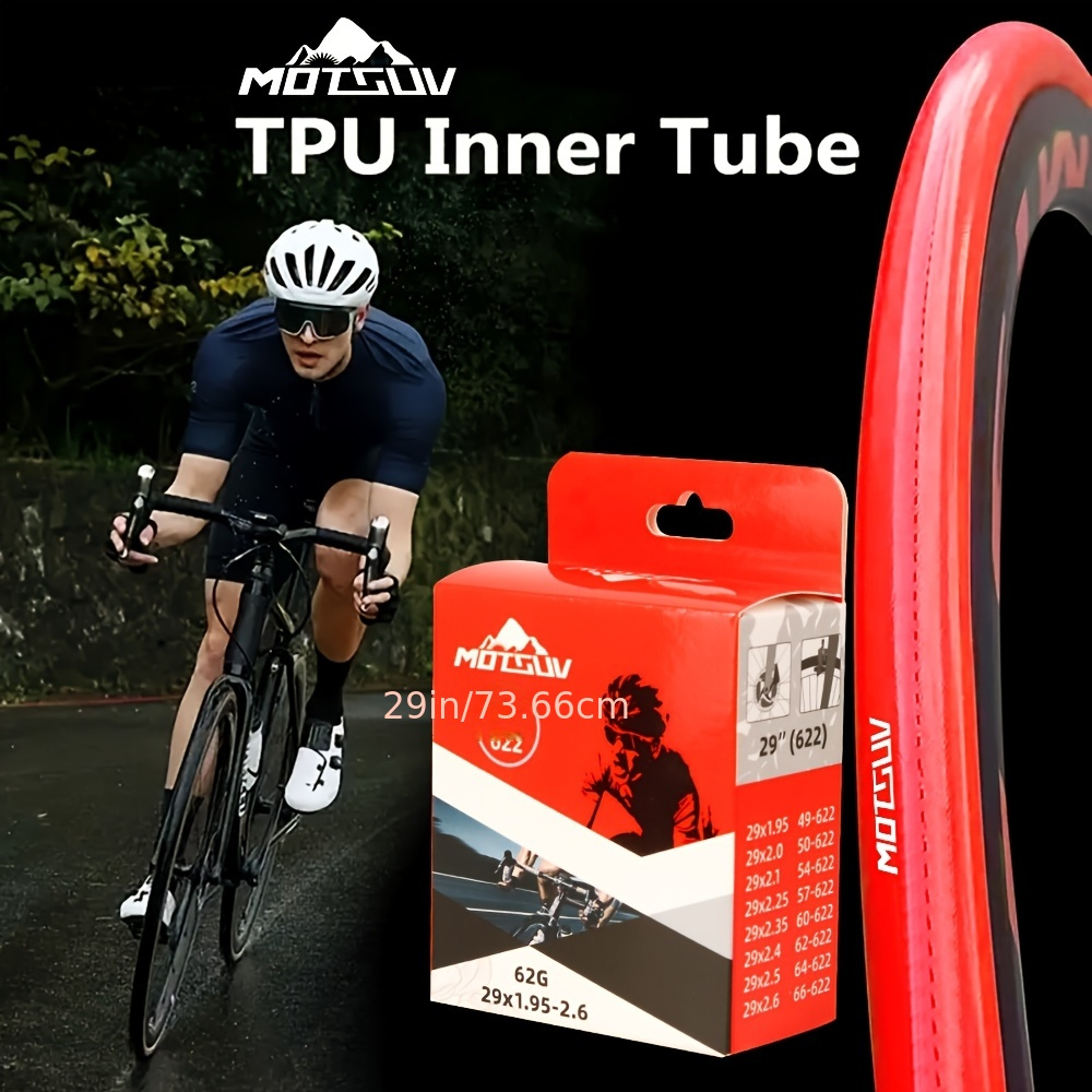 

Motsuv Mtb 29 Tpu Bicycle Inner Tube, 26''/27.5''/29'' - Fits Bike Sizes, Leak-proof & Puncture-resistant, With Easy-to-use Valve - Ideal For Cycling Enthusiasts