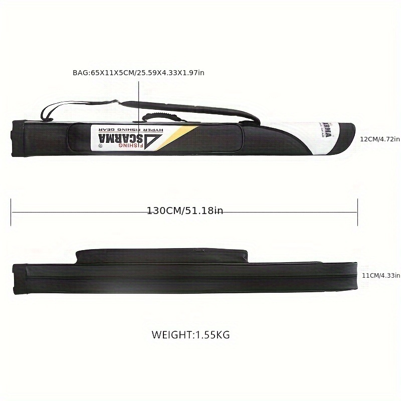 1pc 51.18inch Waterproof Hard Shell Rod Case, Portable Fishing Rod Bag,  Large Capacity Storage Bag