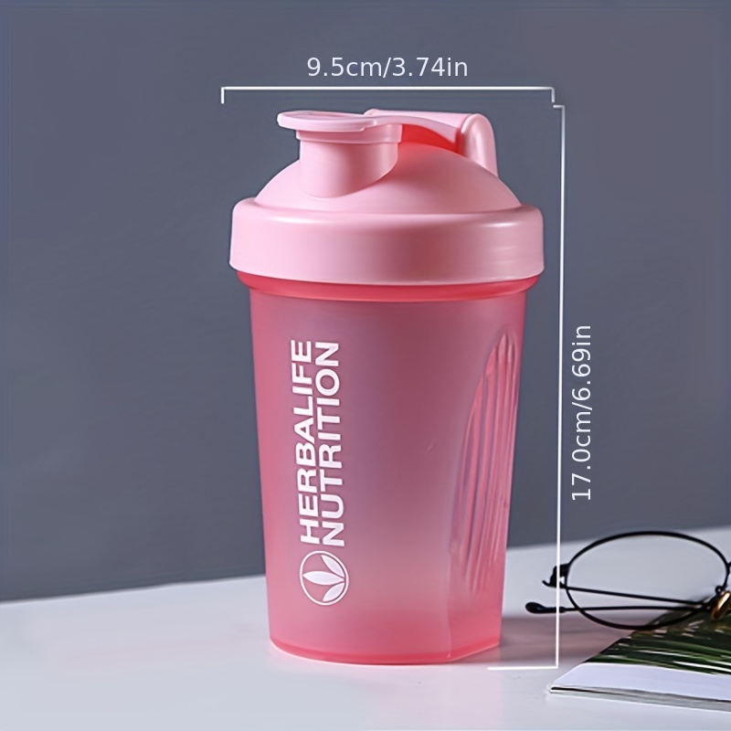 1pc 400ml Milkshake Cup Protein Powder Shaker Sports Water Bottle With  Handle