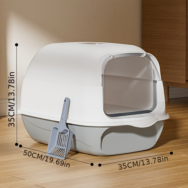 enclosed cat litter box integrated scoop leak proof odor Temu