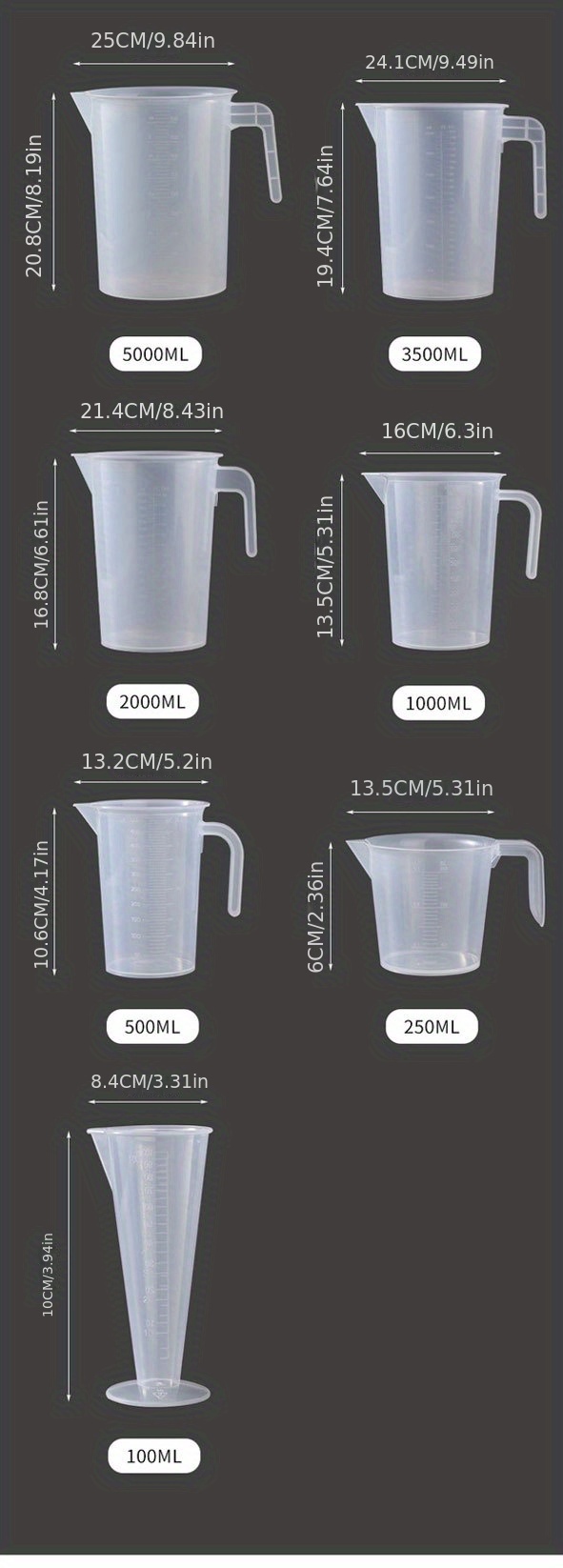 1pc 250ml/500ml Heat-Resistant Graduated Measuring Cup for Liquids -  Perfect for Oil, Water, Soy Sauce, and More