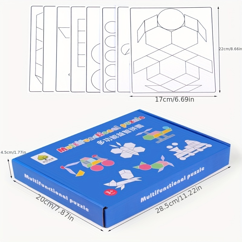 180個の木製パターンブロック -  タングラム形状パズルセットカラー分類スタッキングゲーム木製動物パズルプレスクールモンテッソーリブレインティーザーSTEMギフト3-5歳向け