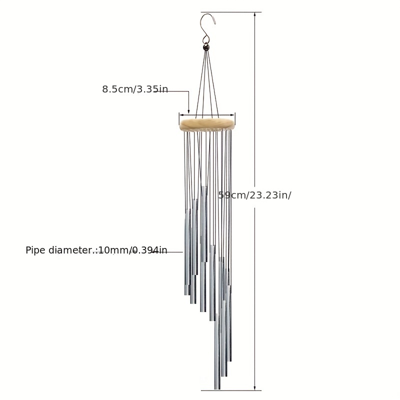 Carillon éolien pour l'extérieur – Carillon éolien professionnel accordé  avec options sonores et contrôle du volume. Carillon éolien d'extérieur  prêt à offrir pour commémoration et condoléances (carillon argenté) :  : Terrasse et