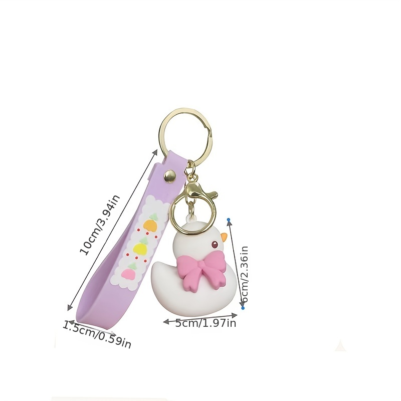 1pc Lovely Bowknot & Duck Shaped Keychain, Exquisite Car Key Chain