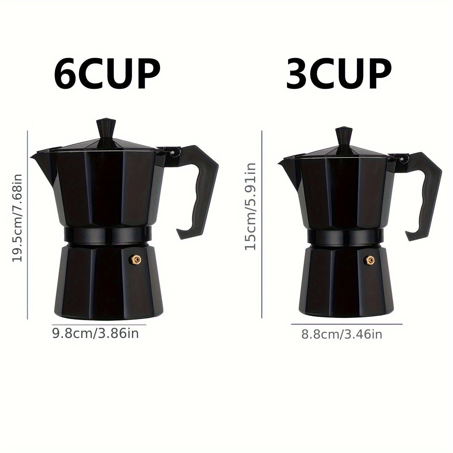 Black Moka Pot (Greca) Coffee Maker