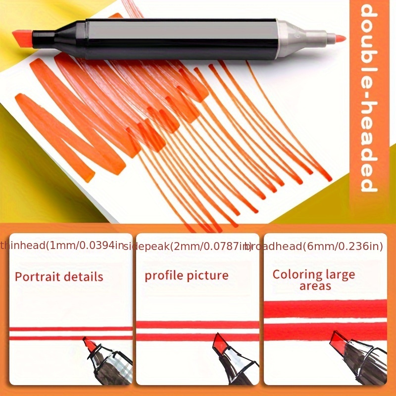 Alcohol Based Drawing Markers Set Dual Tip Office Markers - Temu Republic  of Korea