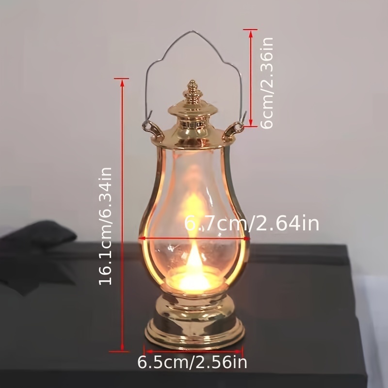 Retro Electronic Candle Lantern Light Flameless LED Oil Lamp Mini