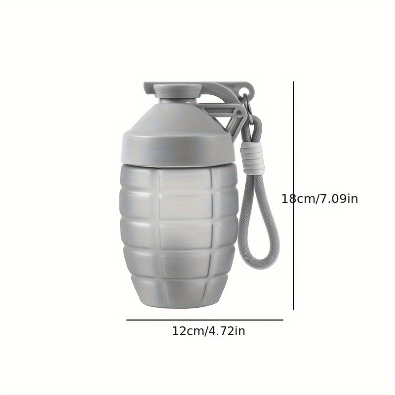 1pc 600ml/20.3oz Creative Grenade Shaped Water Bottle, Funny Leakproof  Water Cup, Suitable For Outdoor Sports, Fitness