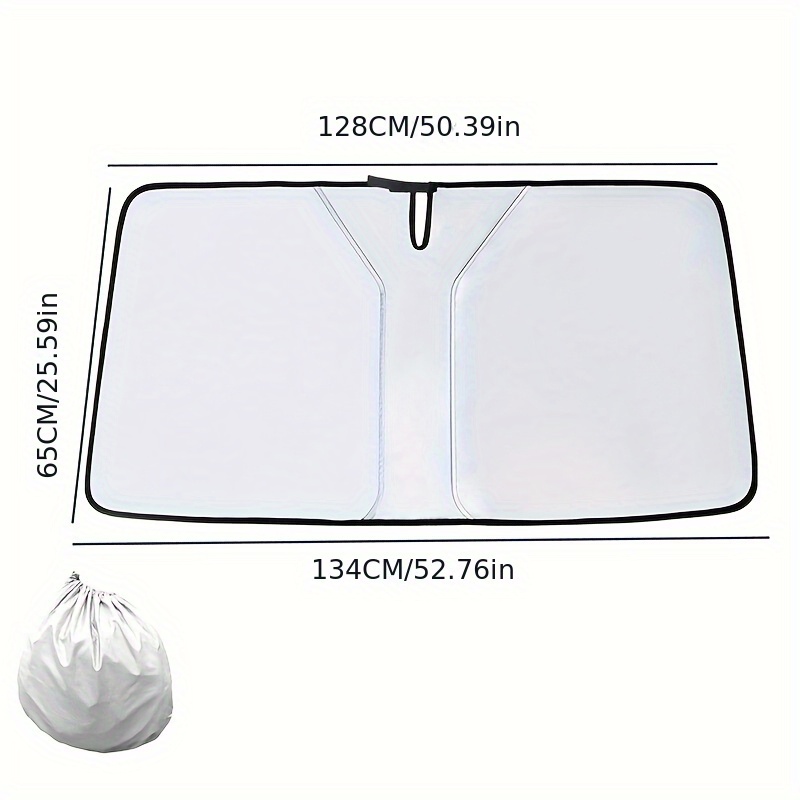 TEMU Summer Car Sunshade Front Gear Laser Sunshade Block Heat Insulation Block Car Sunshade Plate Vehicle-mounted Sunshade Small Thickened Upgraded Version Silvery Color Sunshade