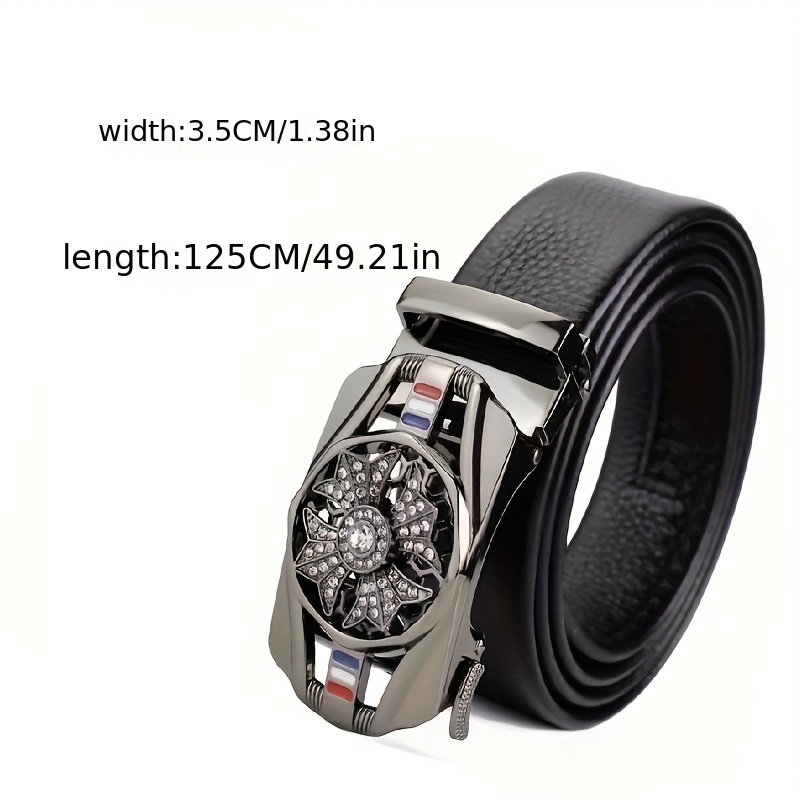 Men Pink Buckle Leather Luxury Belts Male Alloy Buckle Belts for Men Larger  Size 80-150cm