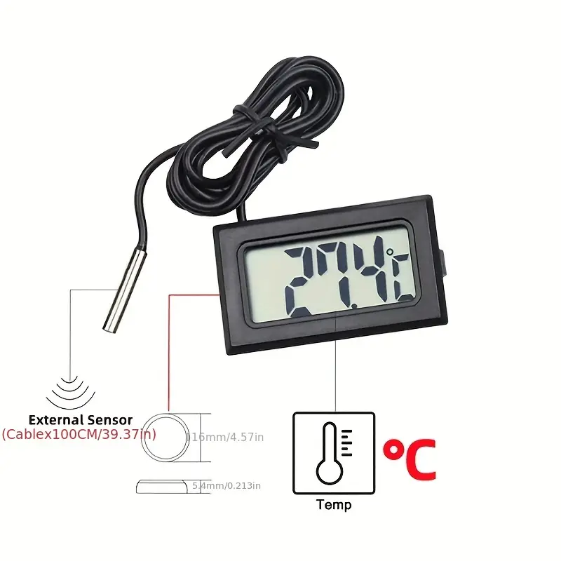 Digital Lcd Thermometer Fahrenheit/celsius Digital Lcd - Temu