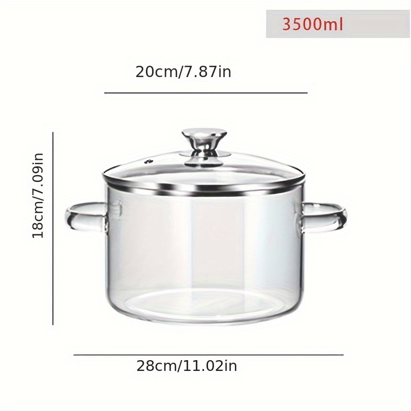 119oz premium borosilicate glass with transparent handle heat resistant dishwasher safe non stick soup congee cooker stoves ovens ideal for home kitchens restaurants easy to clean great gift Product details 2