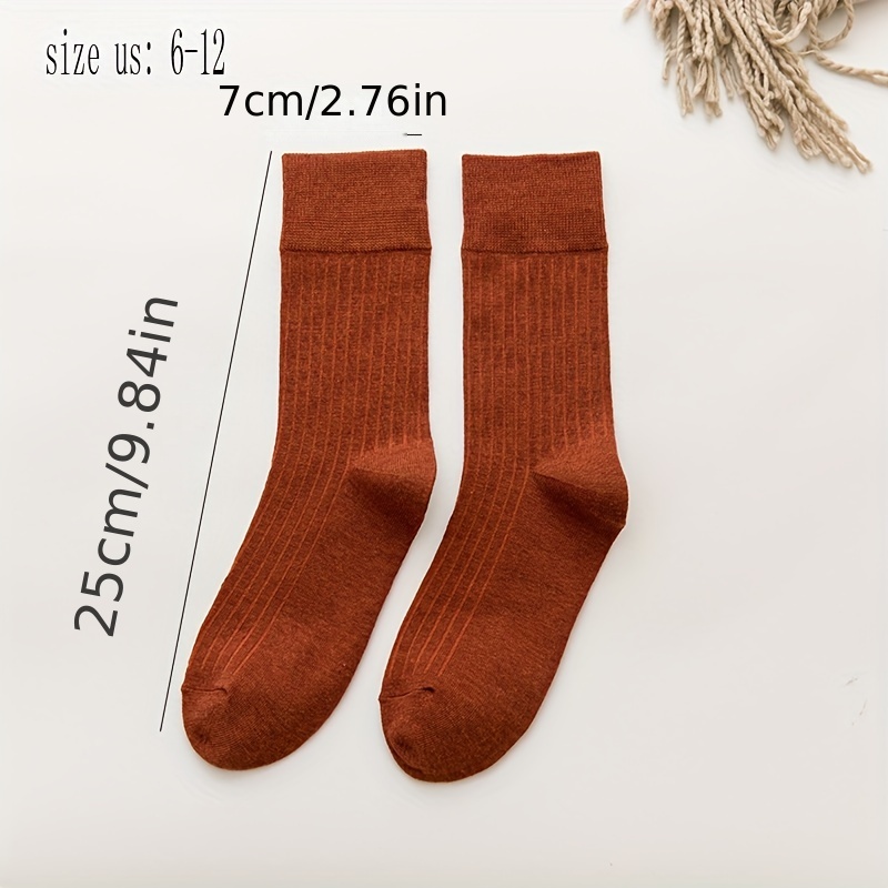 5 pairs of multicolor ribbed athletic socks vintage cozy   tube socks for daily wear womens socks