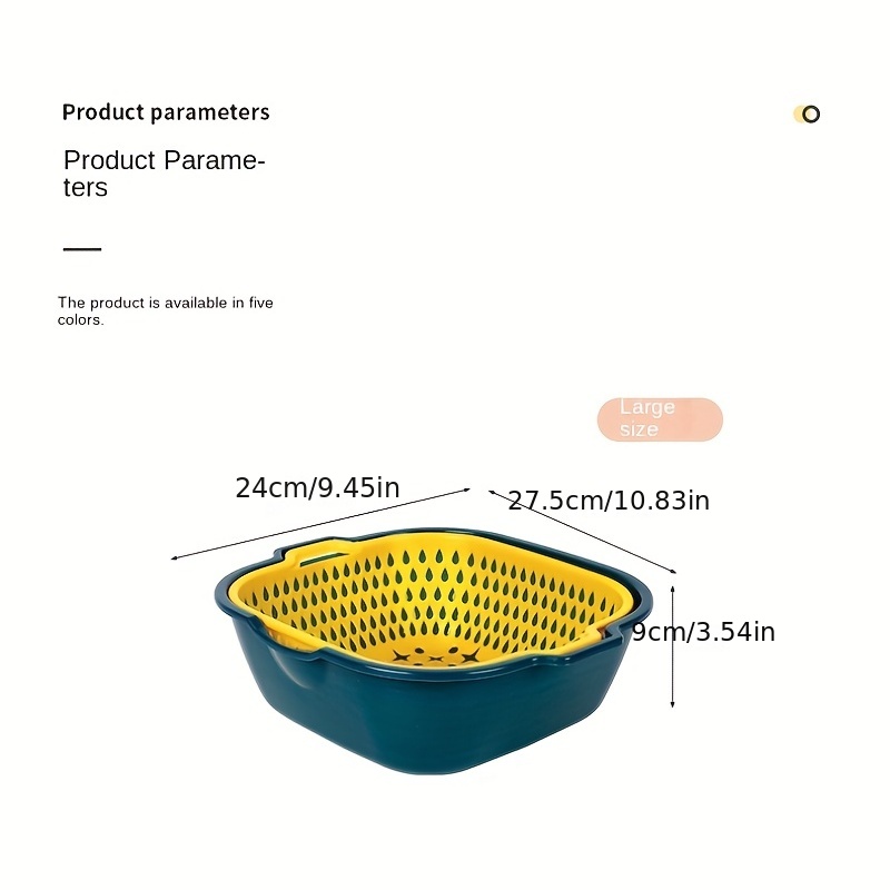 Colander Basket Double Layer Drain Basket Plastic Rotatable - Temu