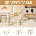 kids table and 2 chairs set height adjustable table and chairs with anti slip covers graffiti desktop arts crafts table for daycare classroom