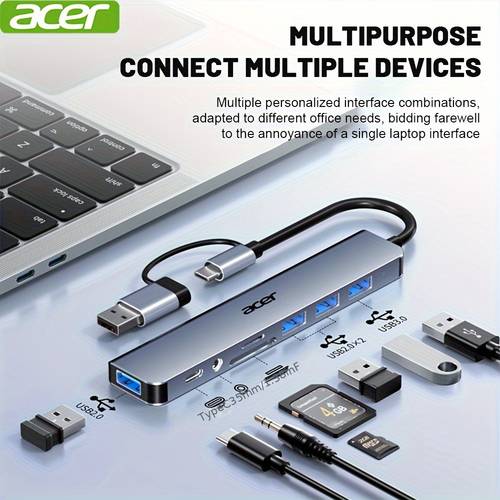 hy41-t8 dual interface hub bietet umfassende funktionalität mit usb/type-c dual-ports, für handys, computer und tablets