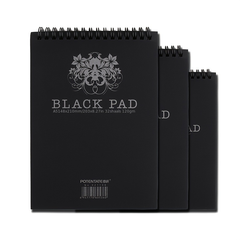 

1pc Potentate A4 Black Pad Book A5 Black Pad Book Drawing Book Sketch Book 32sheets 120g