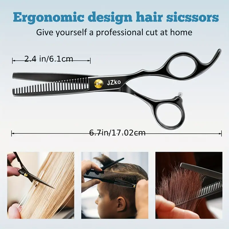 hair cutting scissors shears kit 7pcs professional hairdressing scissors set hair beard trimming shaping grooming thinning shears for men women pets home salon barber cutting kit details 2