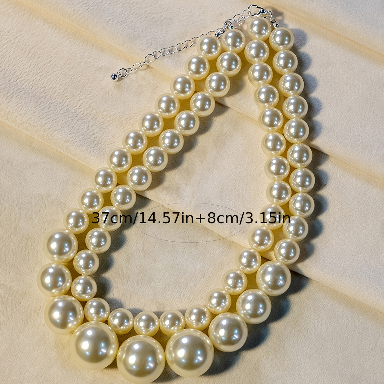 Exaggerated Large Pearl Choker Layered Necklace