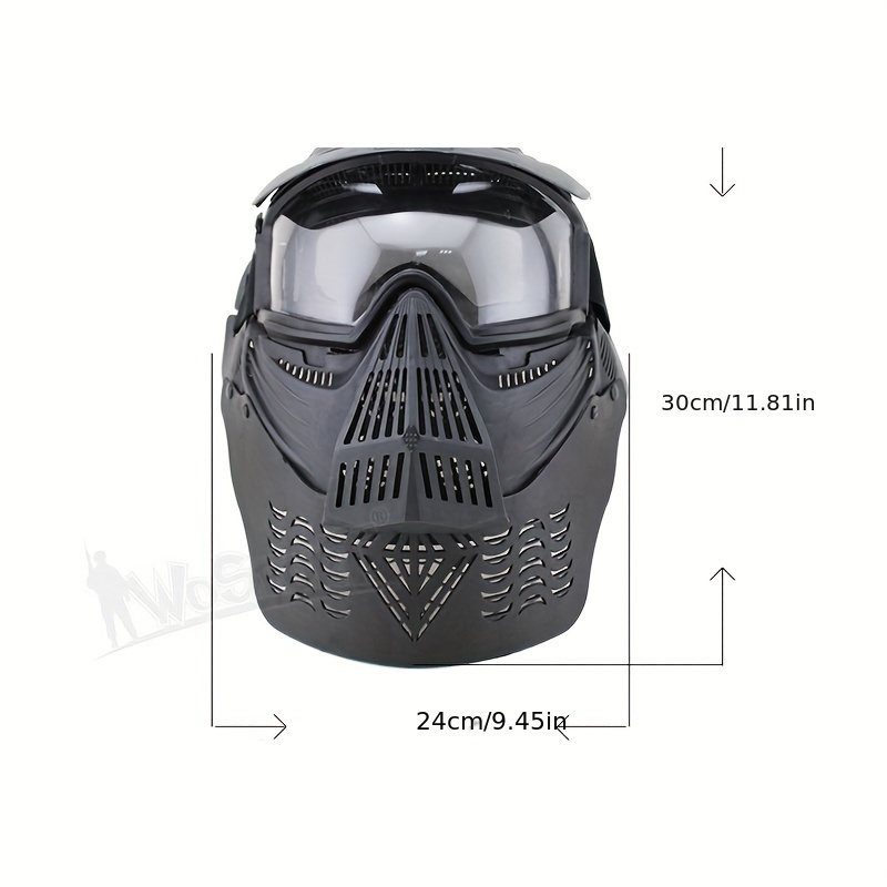   full face   mask with pc lens   field protective gear with   abs construction for airsoft paintball cosplay black
