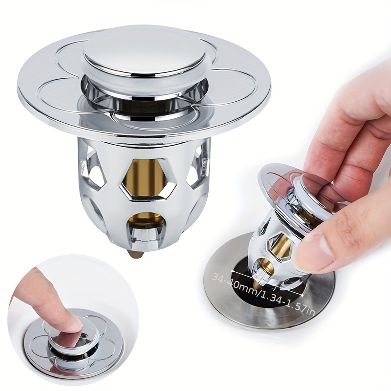 

Stainless Steel Pop-up Bounce Core Basin Drain Filter Hair Catcher Sink Strainer Bathtub Stopper Bath Plug Bathroom Tool For Hotel