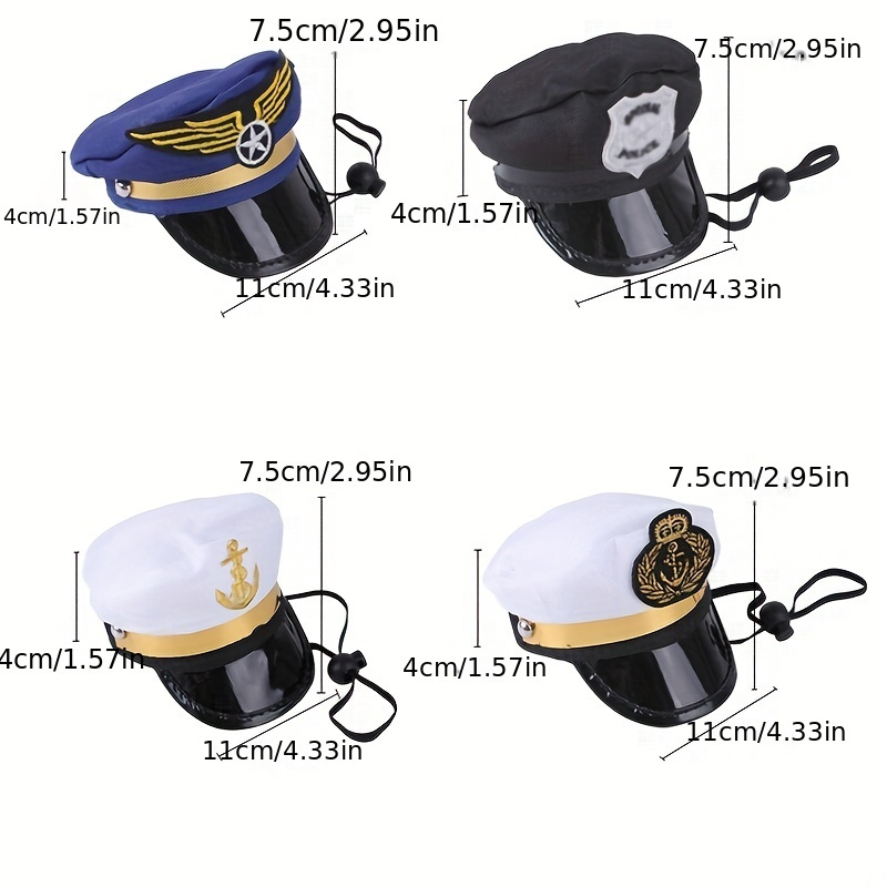 White Captain's Hat Adult Yacht Military Hats Boat Skipper Ship Sailor  Captain Costume Hat adjustable Cap Navy Marine : : Clothing, Shoes  & Accessories