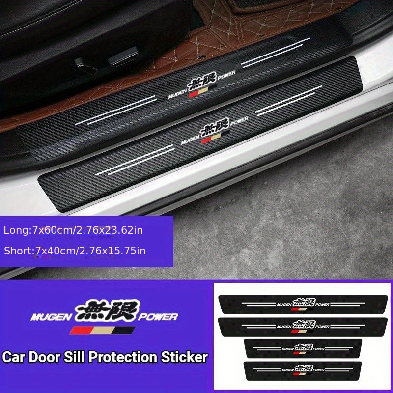 

Carbon Fiber Silicone Door Sill Protector For Honda Accord, , , Crv, City, Jazz, - Right Side Guard Strip