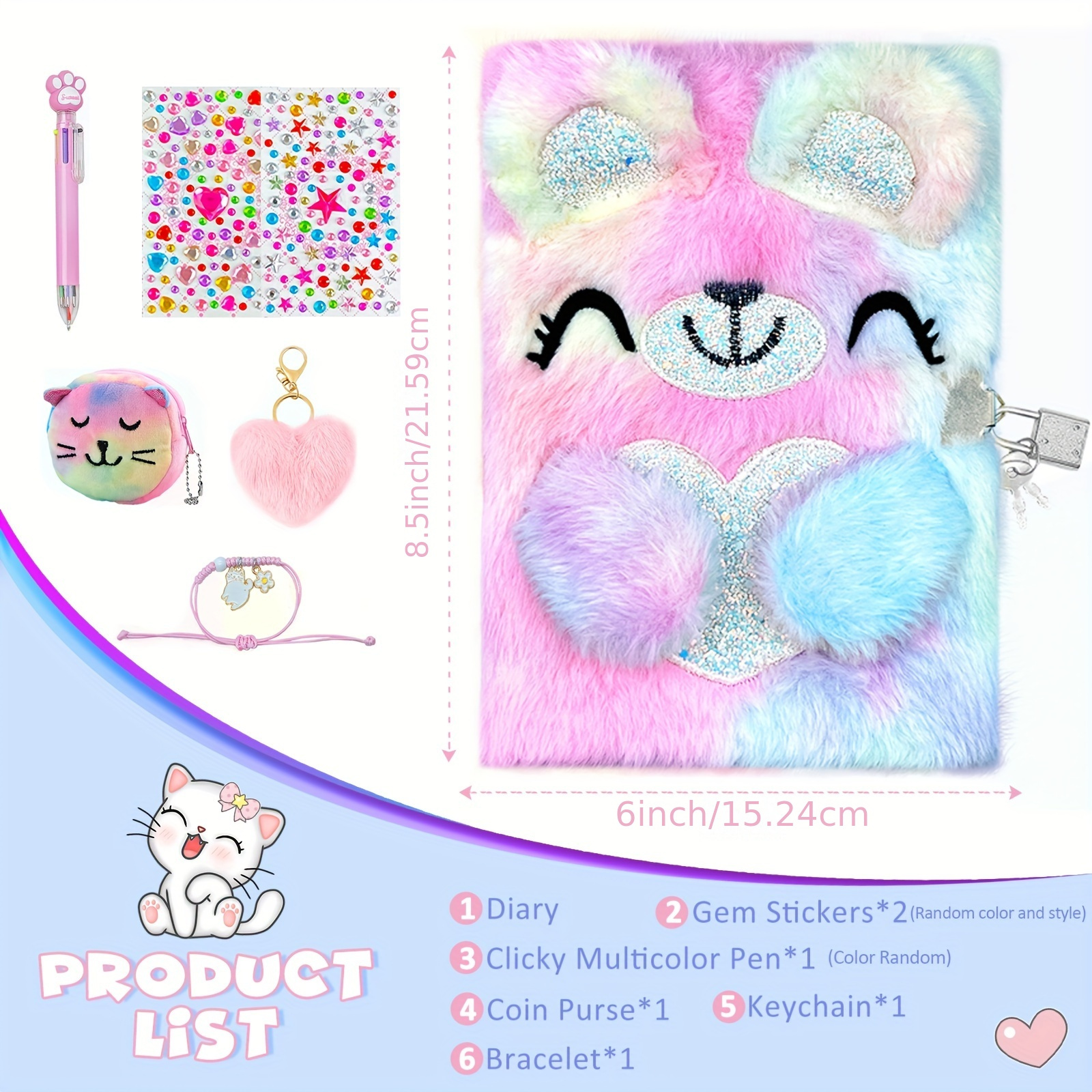 Journal Intime Secret Girl Avec Serrure, Ensemble De Carnet A5 En Peluche  Licorne, Comprenant Un Carnet Licorne Et Un Étui De Transport Licorne,  Cadeau Fille 6, 7, 8, 9, 10, 11 Ans - Temu Switzerland