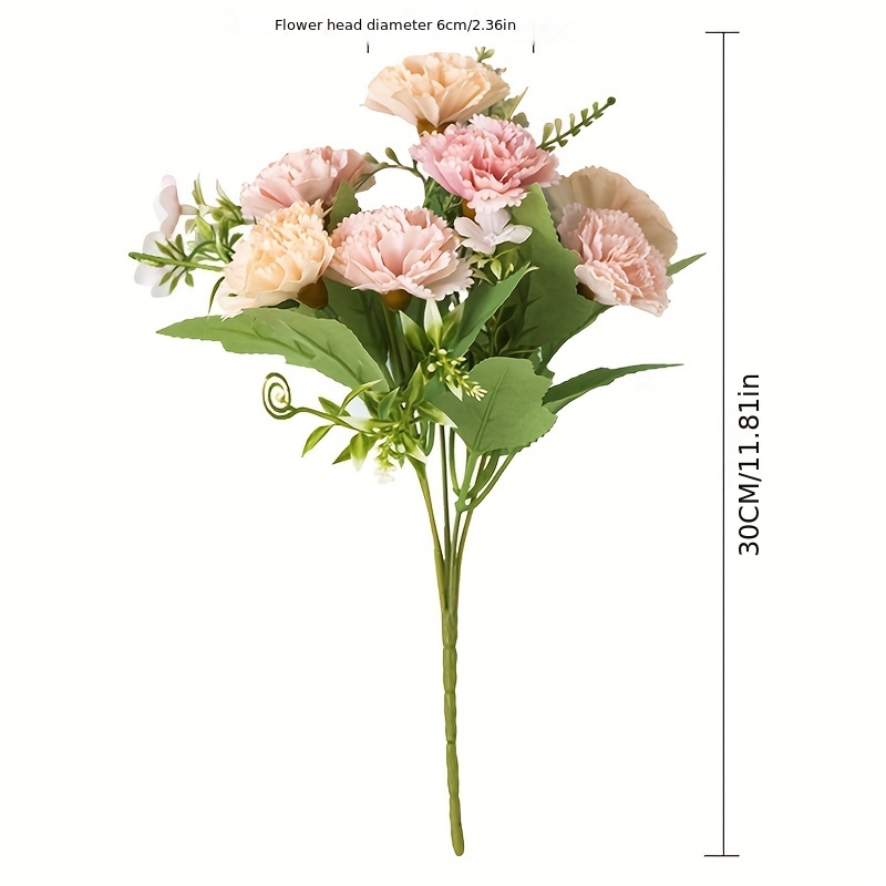 Dried Flowers 15 Head Artificial Flower Clove PInk Silk Bouquet