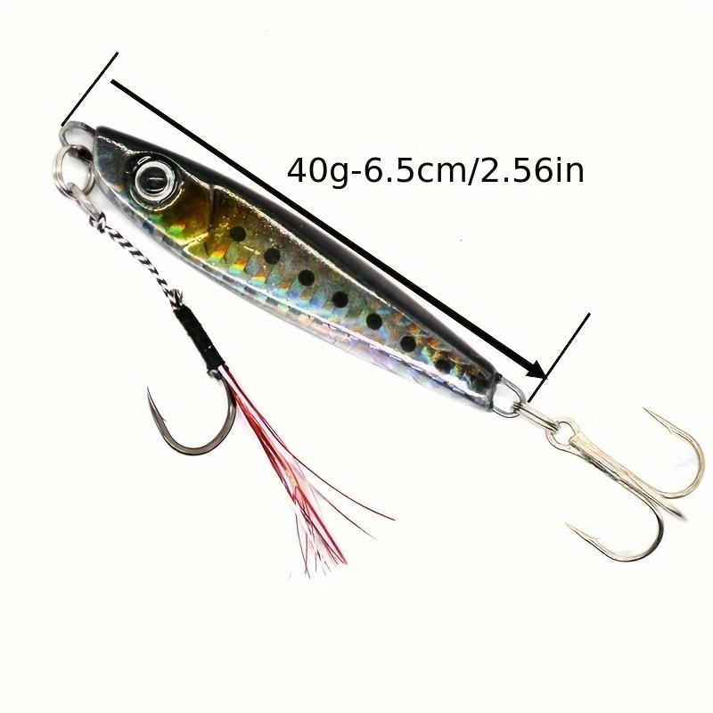 1pc Sinking Hard Bait, Metal Jig With Treble Hook, Long Casting Fake Bait  For Boat Fishing Sea Fishing - Sports & Outdoors - Temu