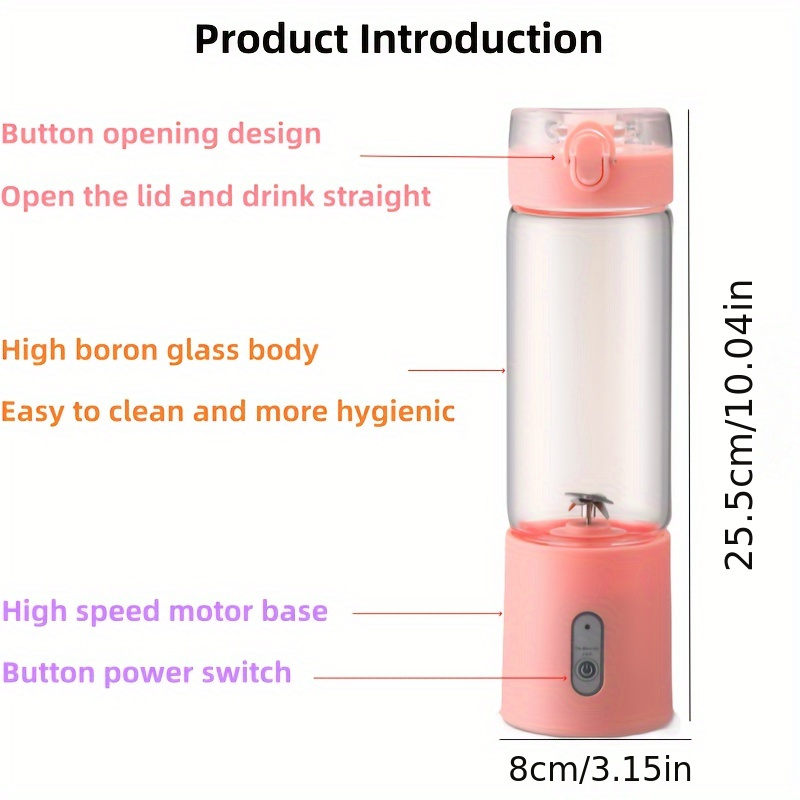 USB Rechargeable Cordless and Portable Juicer (Battery 1500 mAh) (35W, - Grey