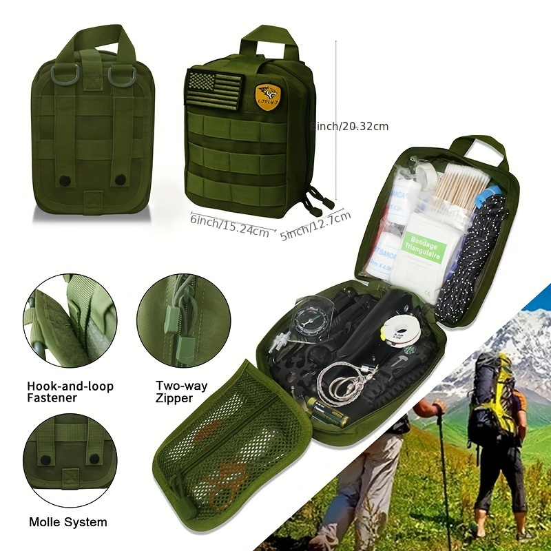 Outdoor Supplies Survival Tool Combination Set Multifunctional Camping  Travel Equipment Field Edc Emergency Combat Bag