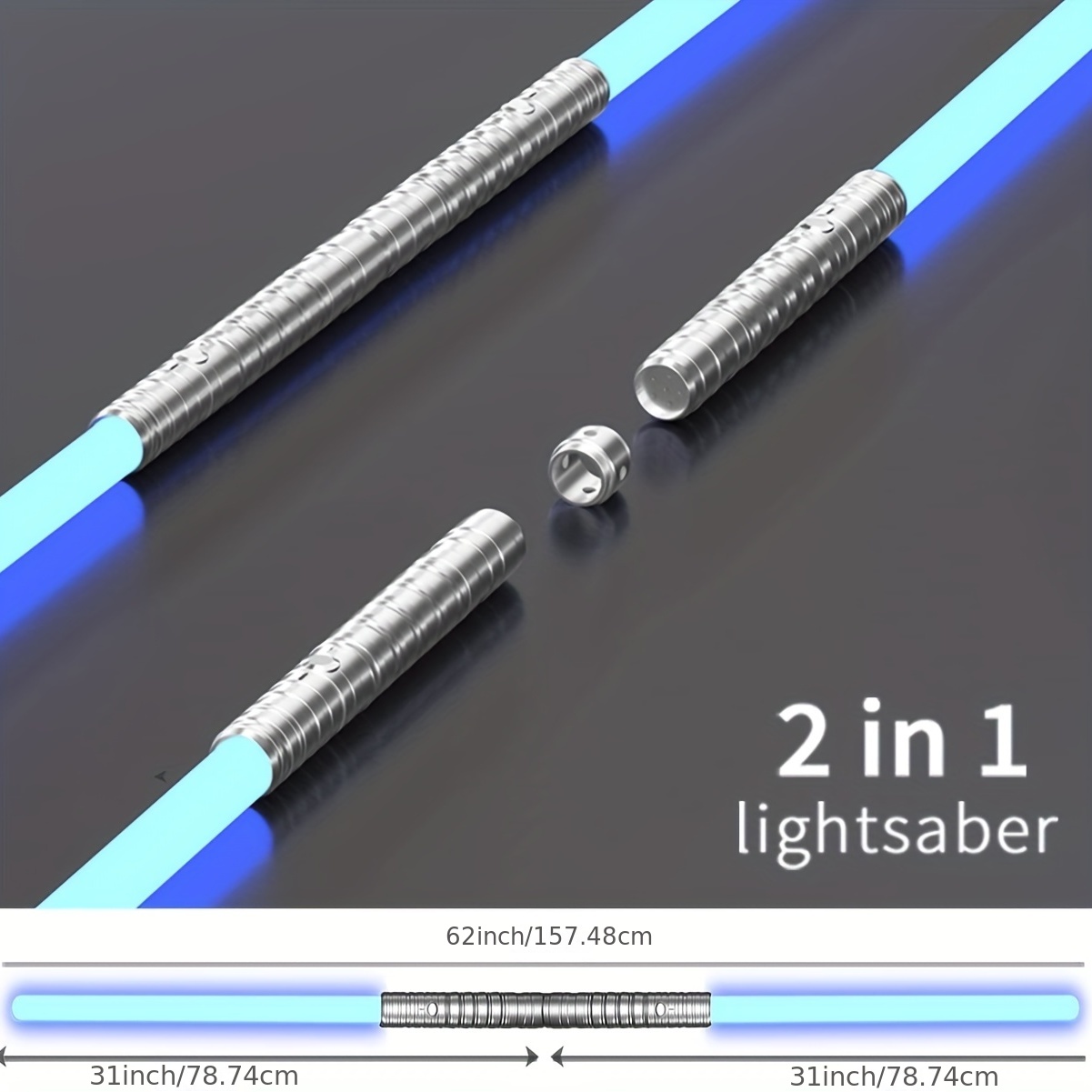 Lightsaber Metal Hilt: Double Bladed Fx Dueling Light-saber With 7