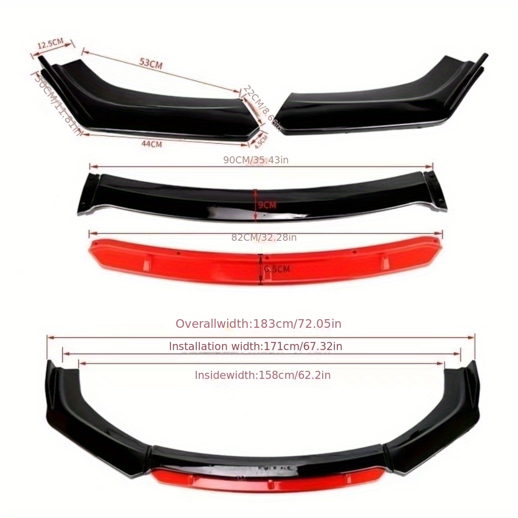 Car Modification New Four section Double Layer Tongue Front - Temu